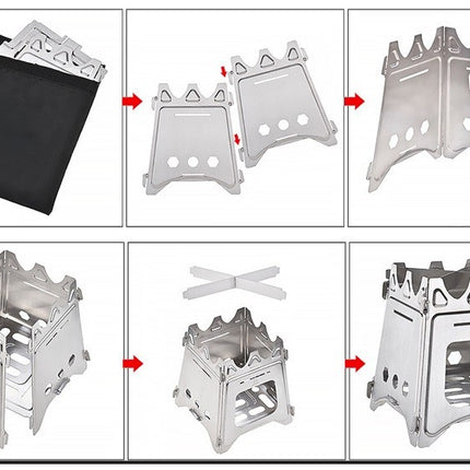 Portable 2-in-1 Firewood & Alcohol Camping Stove